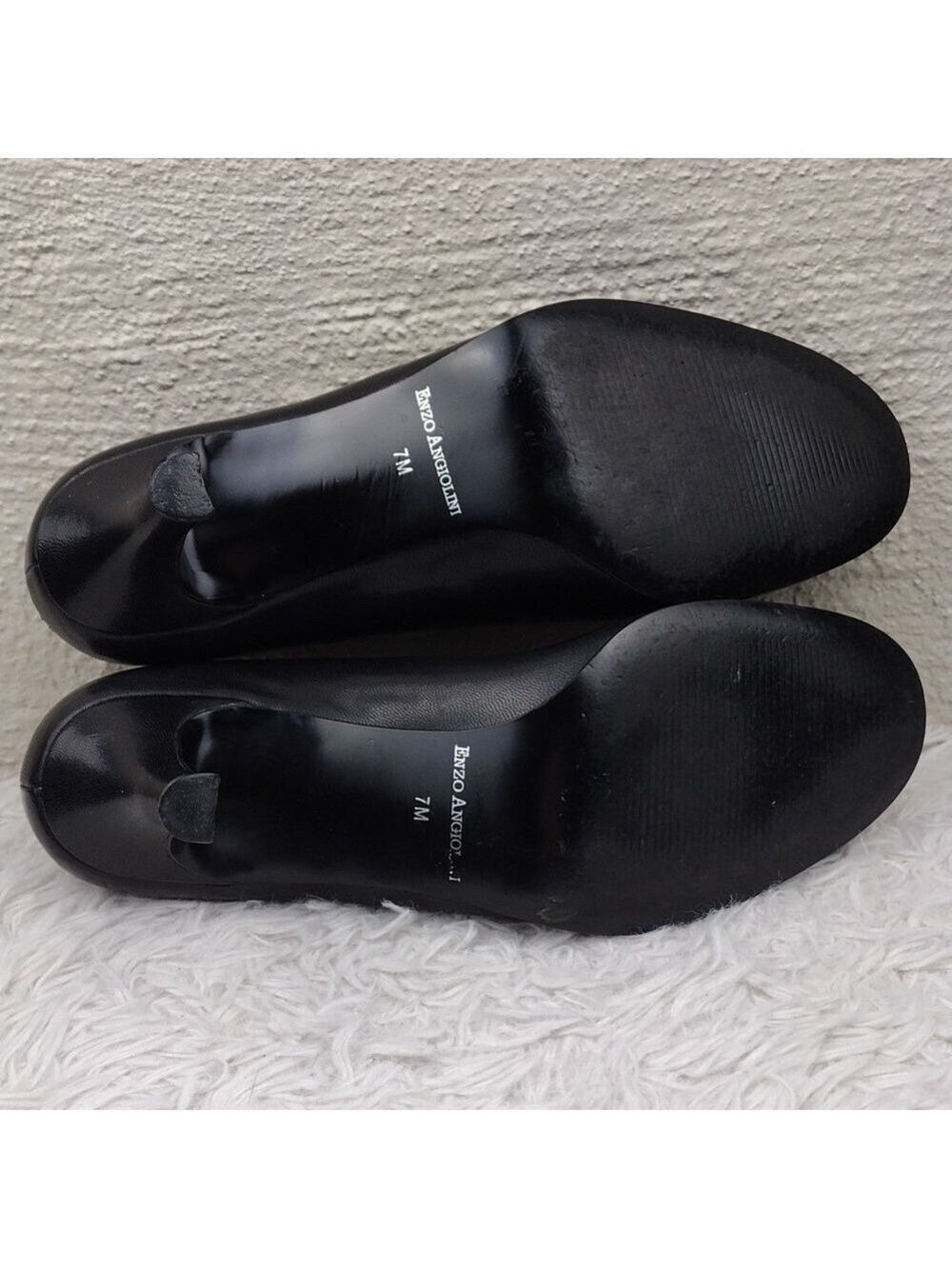Enzo Angiolini Black Leather Upper Round Toe Mid Heel Buckled Mary Jane Shoe - Picture 7 of 16